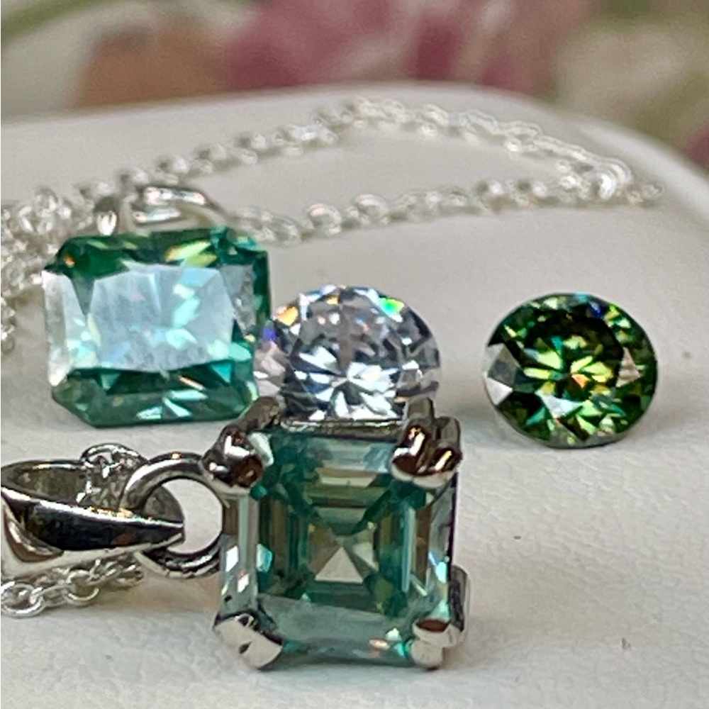 "ON HOLD" (For a wonderful Returning Client) 2.7ct Blue Ice‼️Diamond Pendant 925 - Picture 6 of 8